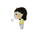 おんなのこ(黄)（個別スタンプ：24）