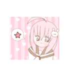 ♡桃いろヘアの女の子♡のかわいいスタンプ（個別スタンプ：36）