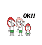 いちご3人家族（個別スタンプ：3）
