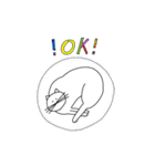 しろめのねこ（個別スタンプ：5）