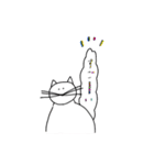 しろめのねこ（個別スタンプ：21）