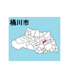 埼玉県の市町村地図 その2（個別スタンプ：3）