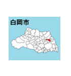 埼玉県の市町村地図 その2（個別スタンプ：16）