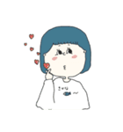青色の女の子（個別スタンプ：1）