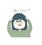 青色の女の子（個別スタンプ：2）