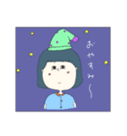 青色の女の子（個別スタンプ：4）