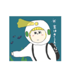 青色の女の子（個別スタンプ：12）