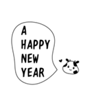 【シンプル】お正月会話を繰り広げる牛（個別スタンプ：8）