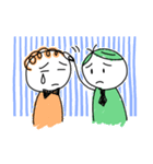 手書き風わちゃわちゃ三人組（個別スタンプ：22）