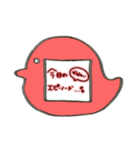 ♡先生のバッジスタンプ♡鳥/赤（個別スタンプ：6）