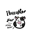 Happy New year(2021年うしさん)（個別スタンプ：1）