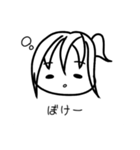 四角い白黒の女の子スタンプ（個別スタンプ：12）