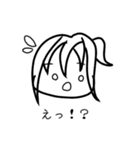 四角い白黒の女の子スタンプ（個別スタンプ：15）