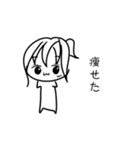 四角い白黒の女の子スタンプ（個別スタンプ：31）