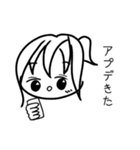 四角い白黒の女の子スタンプ（個別スタンプ：33）