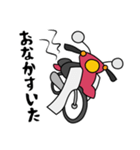 ピンク色の小型バイクでツーリング（個別スタンプ：7）
