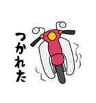 ピンク色の小型バイクでツーリング（個別スタンプ：21）