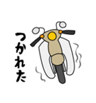 ベージュ色の小型バイクでツーリング（個別スタンプ：21）