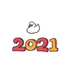 お正月のもちもちアヒル2021 台湾華語（個別スタンプ：6）