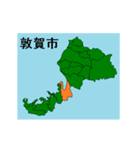 拡大する福井県の市町村地図（個別スタンプ：2）