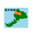 拡大する福井県の市町村地図（個別スタンプ：18）