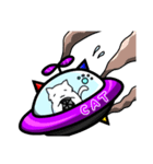 ゆるふわ白猫星人その二 セリフ無し（個別スタンプ：4）