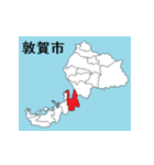 福井県の市町村地図（個別スタンプ：2）