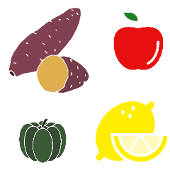 [LINEスタンプ] 野菜＆果物ハンコ風