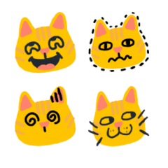 [LINEスタンプ] オレンジ色の猫の奇妙な表現の画像（メイン）