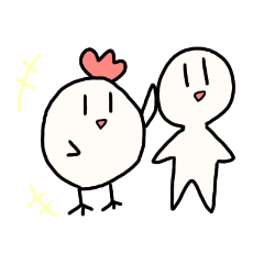 [LINEスタンプ] にわとり様と人間君