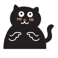 [LINEスタンプ] 動く黒ネコ 話題を変えるのに便利の画像（メイン）