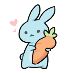 [LINEスタンプ] 青いウサギ 01