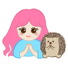 [LINEスタンプ] ハリネズミ＆可愛い女の子