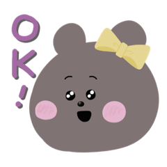 [LINEスタンプ] 黄色いリボンのくまさん