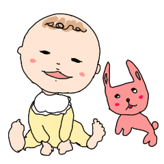 [LINEスタンプ] 赤ちゃんとウサギ