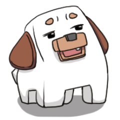 [LINEスタンプ] 使いやすい四角い白い犬のスタンプ