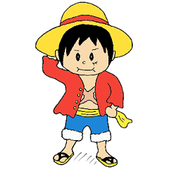 [LINEスタンプ] まん丸頭のONE PIECE