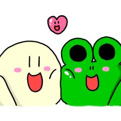 [LINEスタンプ] かえるくんとしろいひと