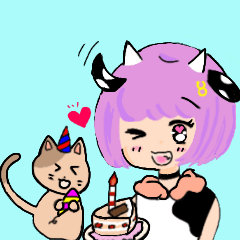 [LINEスタンプ] おうし座ちゃんとねこスタンプ☆日常☆