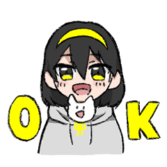 [LINEスタンプ] カチューシャちゃんとねこ