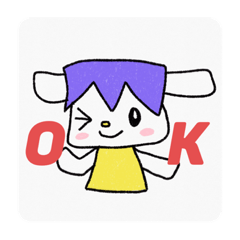 [LINEスタンプ] 前髪のあるうさぎのスタンプです。
