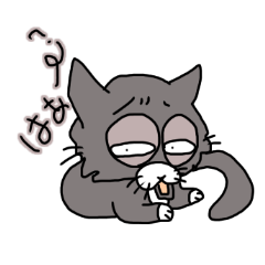 [LINEスタンプ] 灰色猫だけど名前はクロの日常会話(日本語)