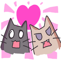 [LINEスタンプ] ニャンコふたり