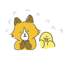 [LINEスタンプ] きつねとひよこ