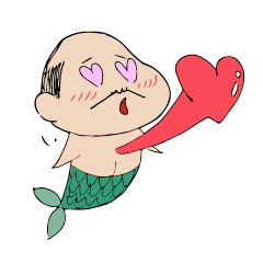 おやじ人魚のスタンプ