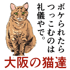 [LINEスタンプ] 大阪の猫達 茶白/サビ猫/牛猫/キジ猫/黒猫