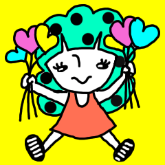 [LINEスタンプ] ドットヘアちゃん
