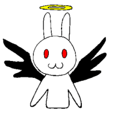 [LINEスタンプ] 黒い羽根のうさぎ