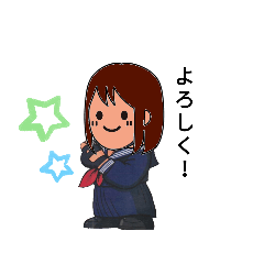 [LINEスタンプ] 高校 啓子ちゃん