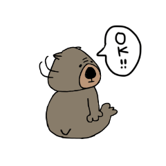 [LINEスタンプ] ウォンバットおんちゃん